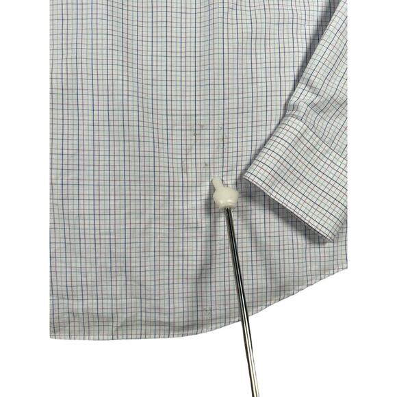 Untuckit Calo Slim Fit Button Up Sz L Wrinkle Free Blue Purple Check Long Sleeve - Picture 8 of 9